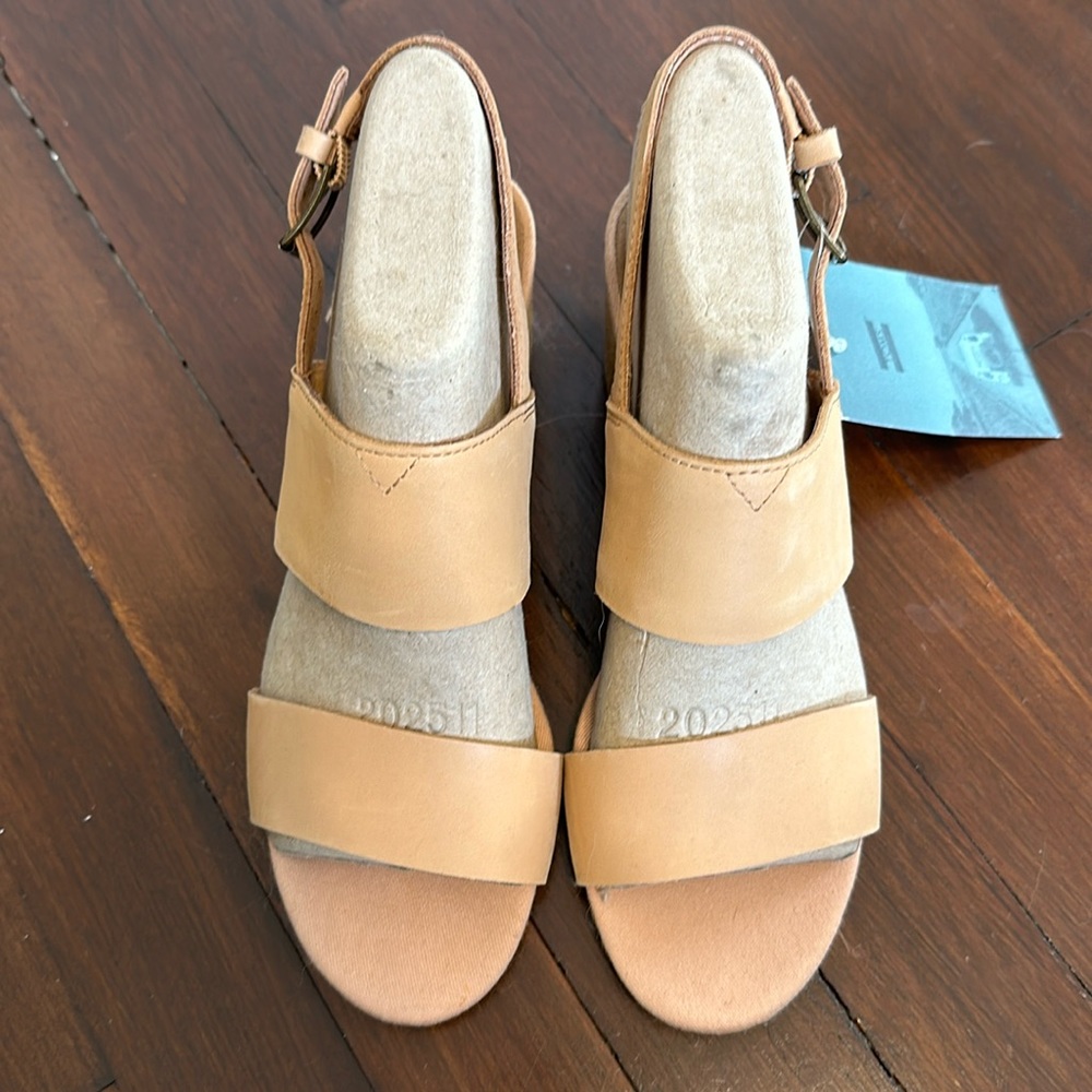 Toms Poppy Honey Leather Heeled Sandals